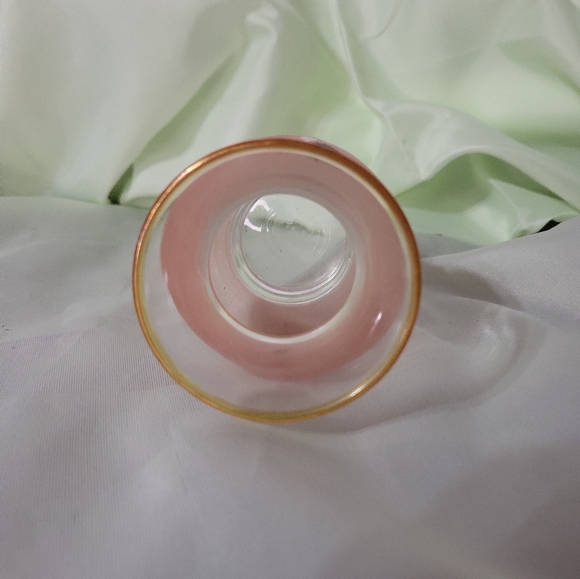 Vintage BARTLETT COLLINS 4" Vase Frosted Pink Gold Trim Handpainted Flower Vase - Picture 5 of 6